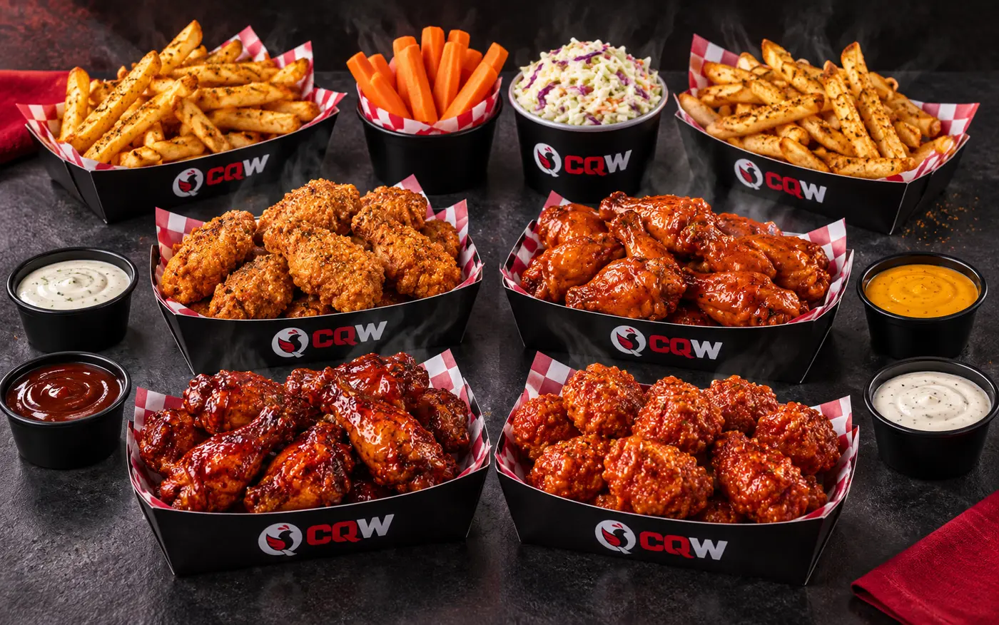 40-piece fan pack with fries and dips